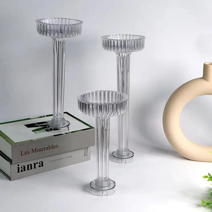 32-Tooth Ribbed Pillar Candle Mould – Vase Style (Plastic)