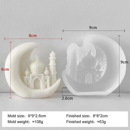 Crescent Moon Mosque Silicone Mould — finished candle | Bloom Creations India