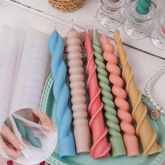 Spiral Taper Candle Silicone Mould – Twisted & Ribbed Designs