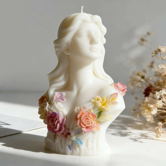Floral Goddess Bust Silicone Candle Mould