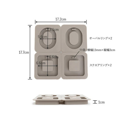 Wax Tablet & Hanging Ornament Silicone Mould – Oval & Square Frame (4-Cavity)