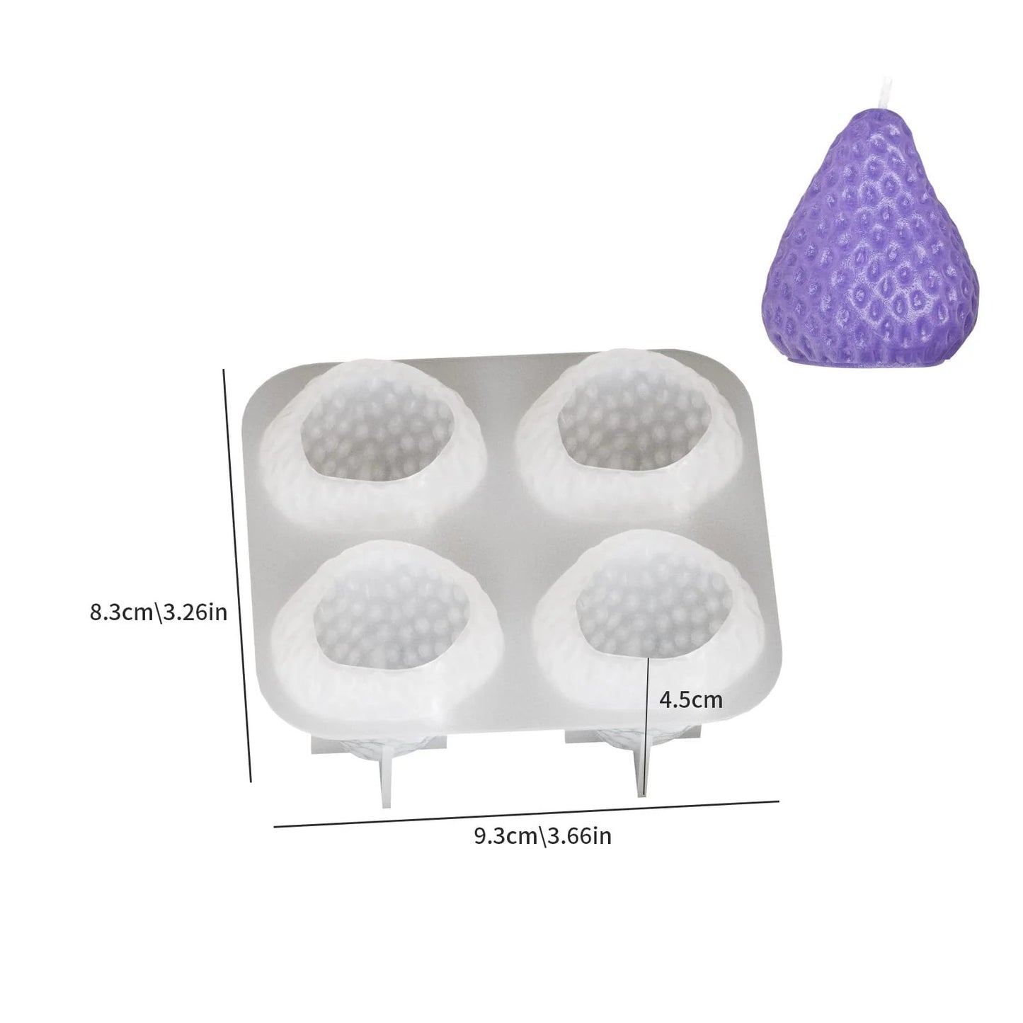 Strawberry Shape Silicone Candle Mould