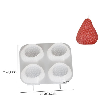 Strawberry Shape Silicone Candle Mould