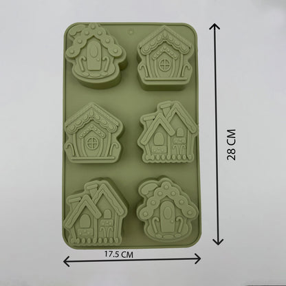 Gingerbread House Silicone Mould — 6 Cavity