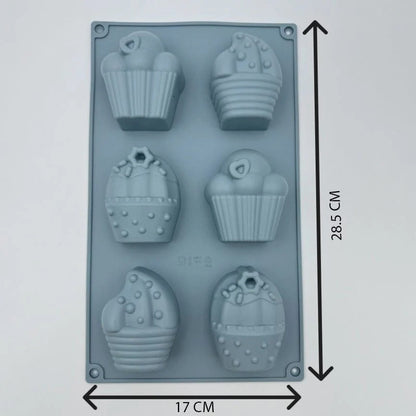 Cupcake Silicone Mould — 6 Cavity