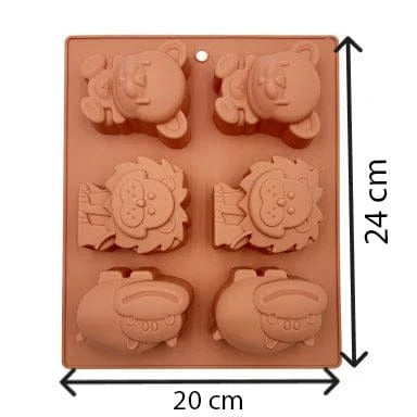 Jungle Animals Silicone Mould — 6 Cavity