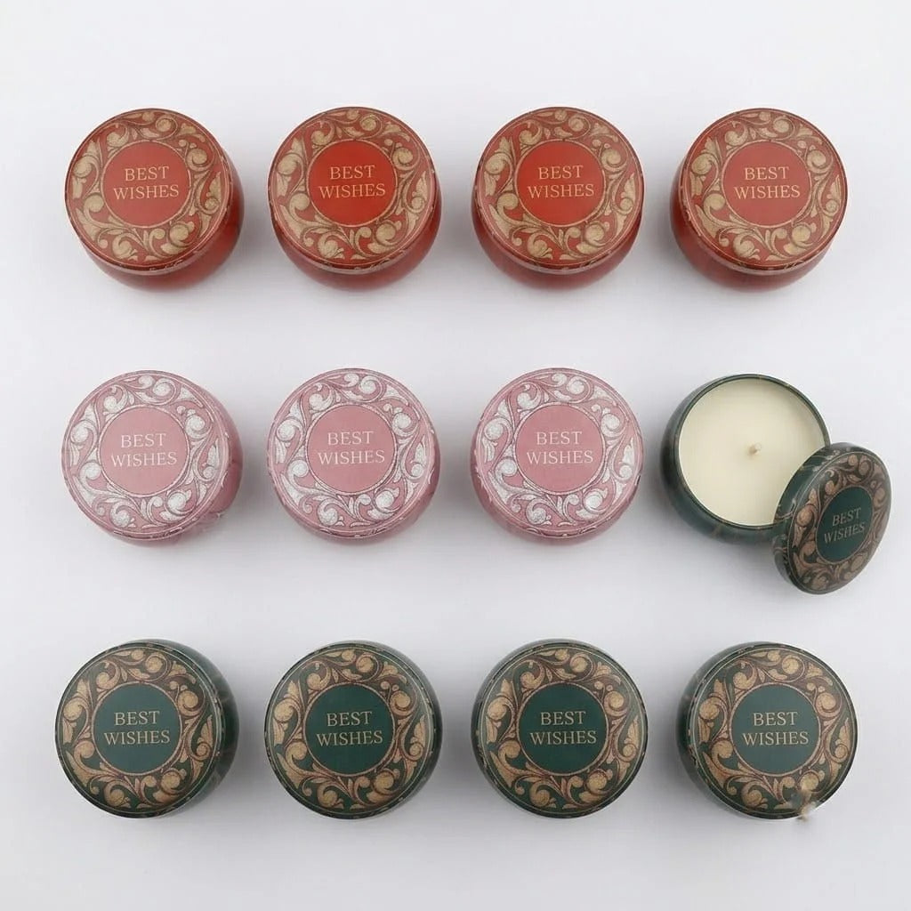 Best Wishes Candle Tin Set of 12