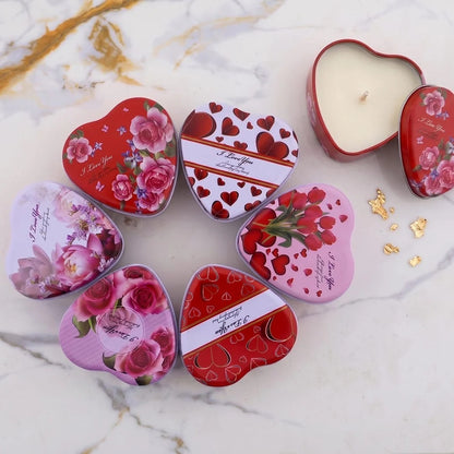 I Love You Heart Candle Tin Set of 12