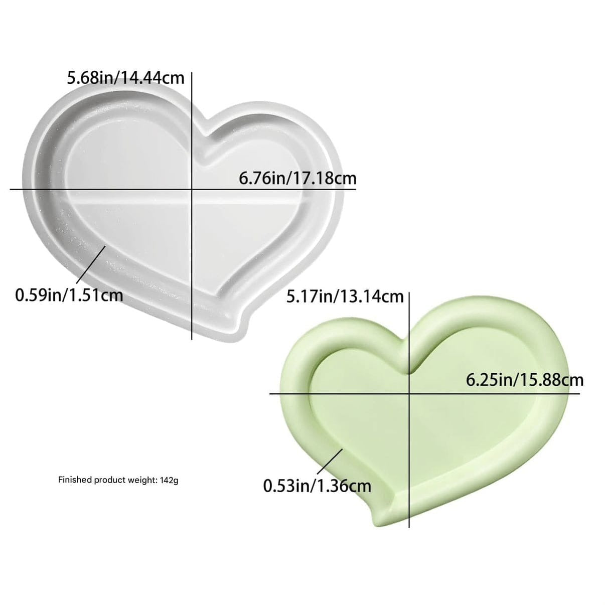 Heart Tray Silicone Mould – Resin Epoxy Heart-Shaped Tray & Coaster Mould