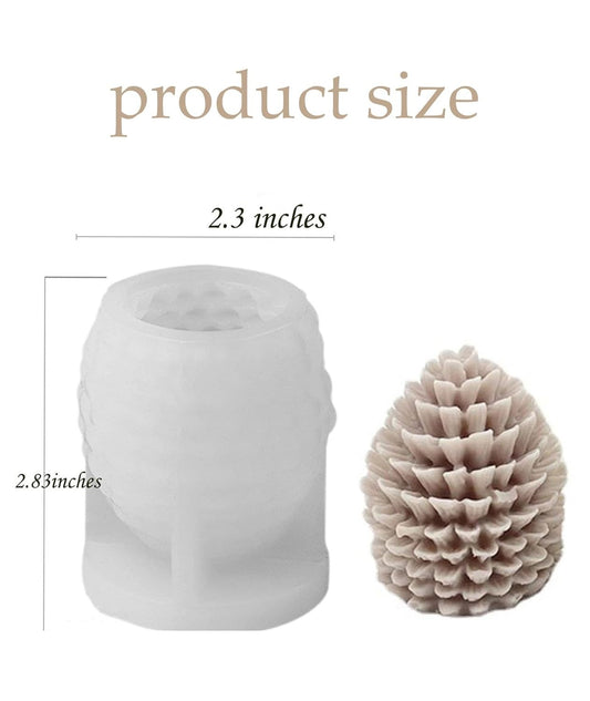 3D pine cone Christmas silicone candle mold for festive resin and wax crafts