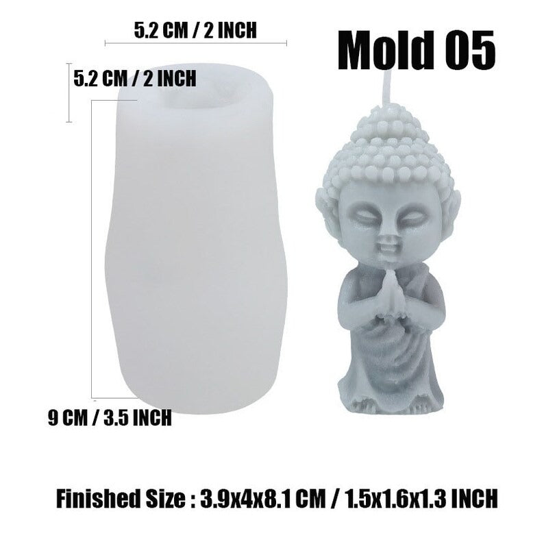 Buddha silicone candle mold for spiritual aromatherapy candles