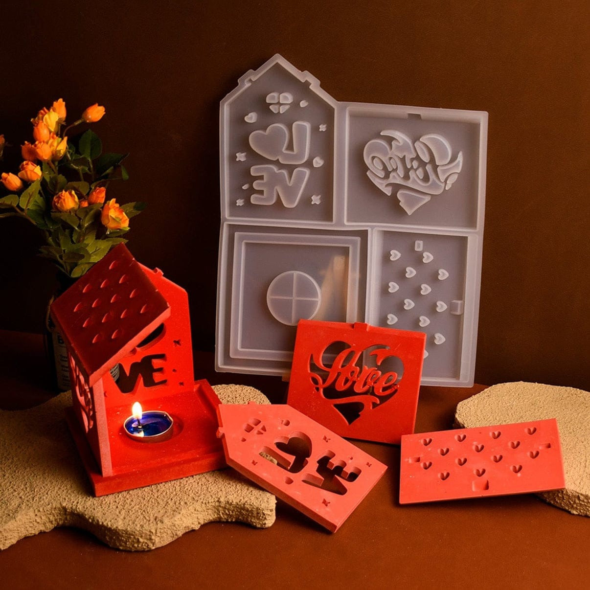 3D House Candlestick Silicone Mould – Home Shape Candle, Resin & Plaster Mould