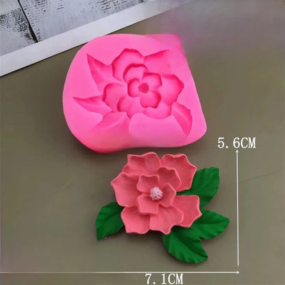 Magnolia flower silicone candle mold for floral handmade candles