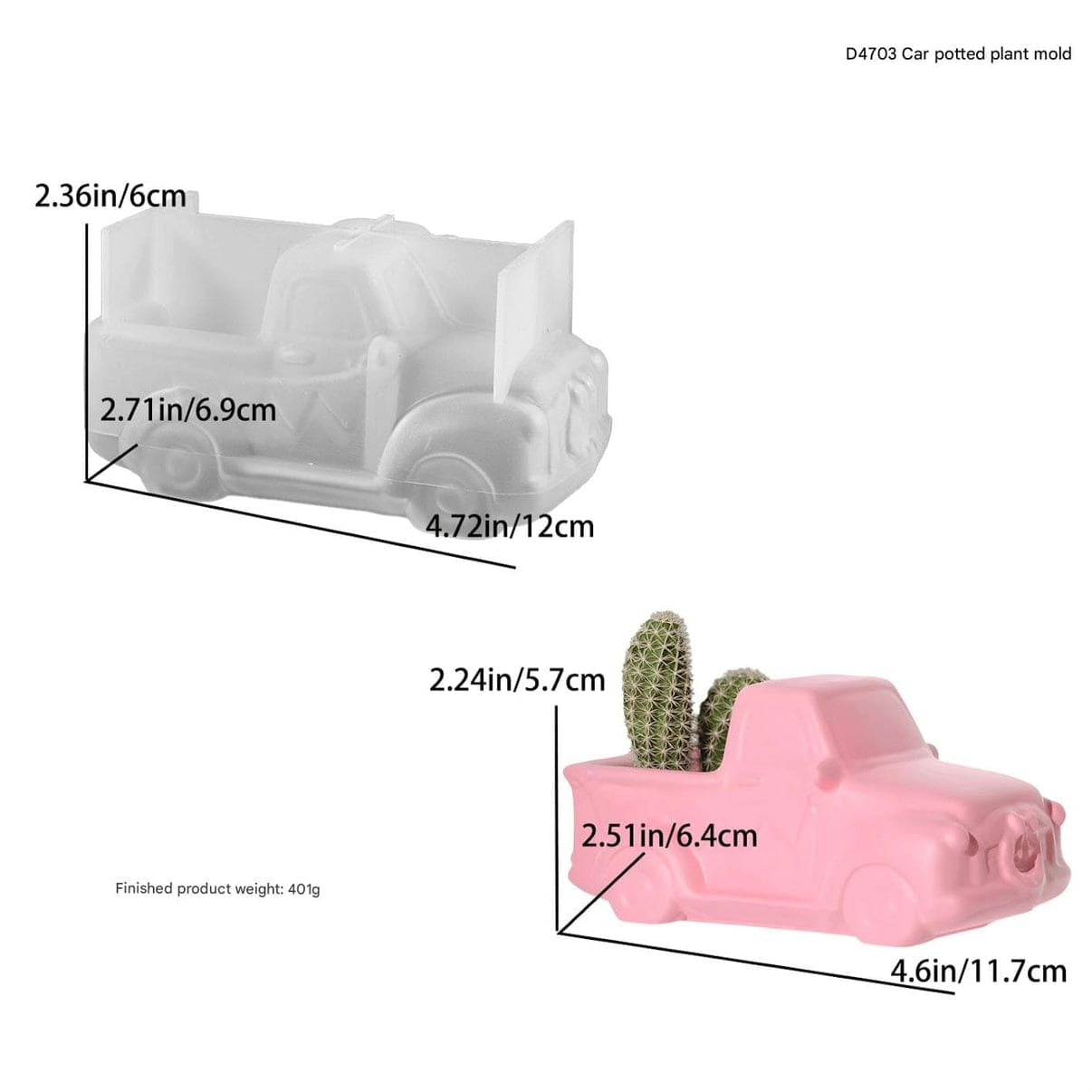 Car Shape Planter Silicone Mould – Concrete Cement Succulent Pot & Pen Stand Mould