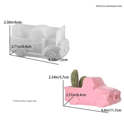 Car Shape Planter Silicone Mould – Concrete Cement Succulent Pot & Pen Stand Mould