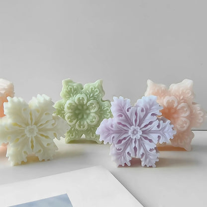 Snowflake Silicone Candle Mould – Christmas Aromatherapy & Plaster Decoration Mould