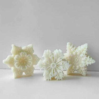 Snowflake Silicone Candle Mould – Christmas Aromatherapy & Plaster Decoration Mould