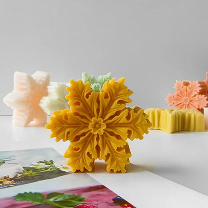Snowflake Silicone Candle Mould – Christmas Aromatherapy & Plaster Decoration Mould