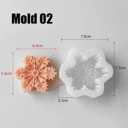 Snowflake Silicone Candle Mould – Christmas Aromatherapy & Plaster Decoration Mould
