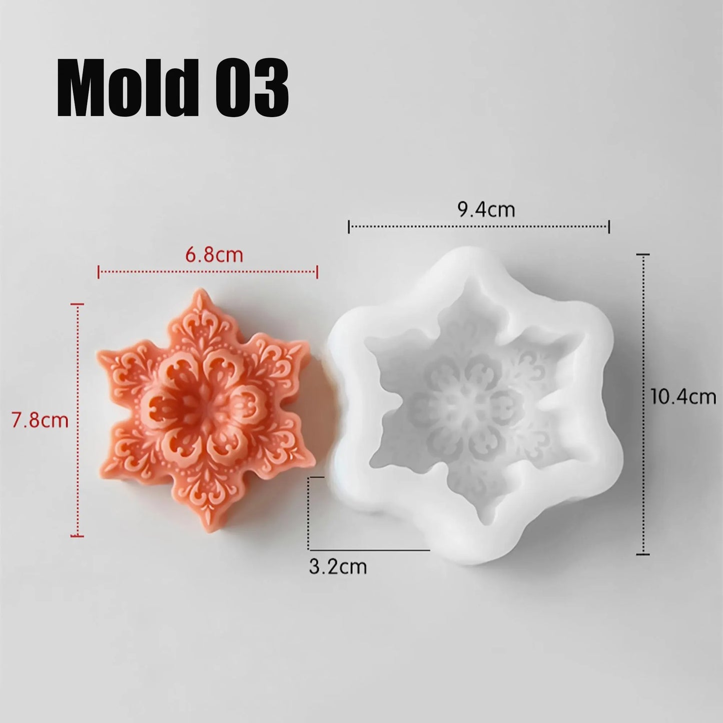Snowflake Silicone Candle Mould – Christmas Aromatherapy & Plaster Decoration Mould