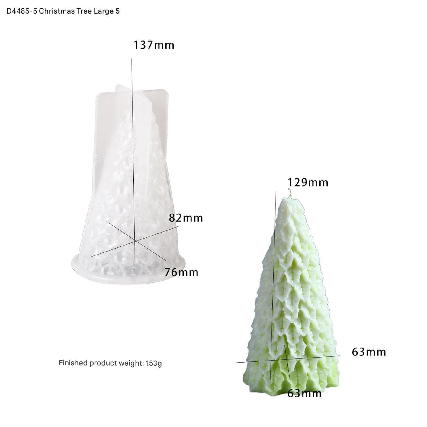 Christmas sage tree silicone candle mould — reusable holiday tree-shape candle mold