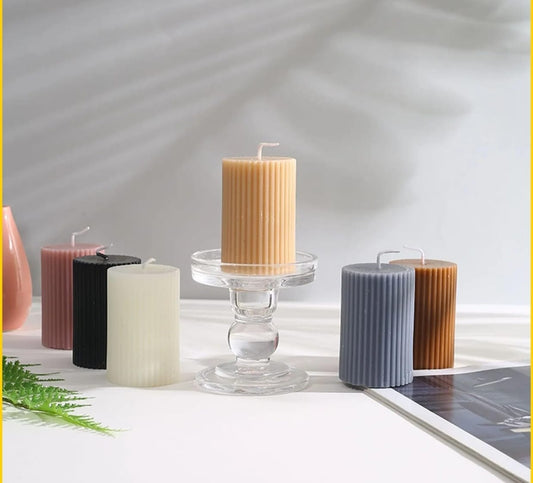Strip pillar silicone candle mould for textured pillar candles