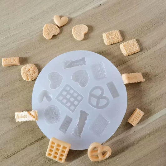 Wafer cookie silicone mold for chocolate, fondant, candle, and resin crafts