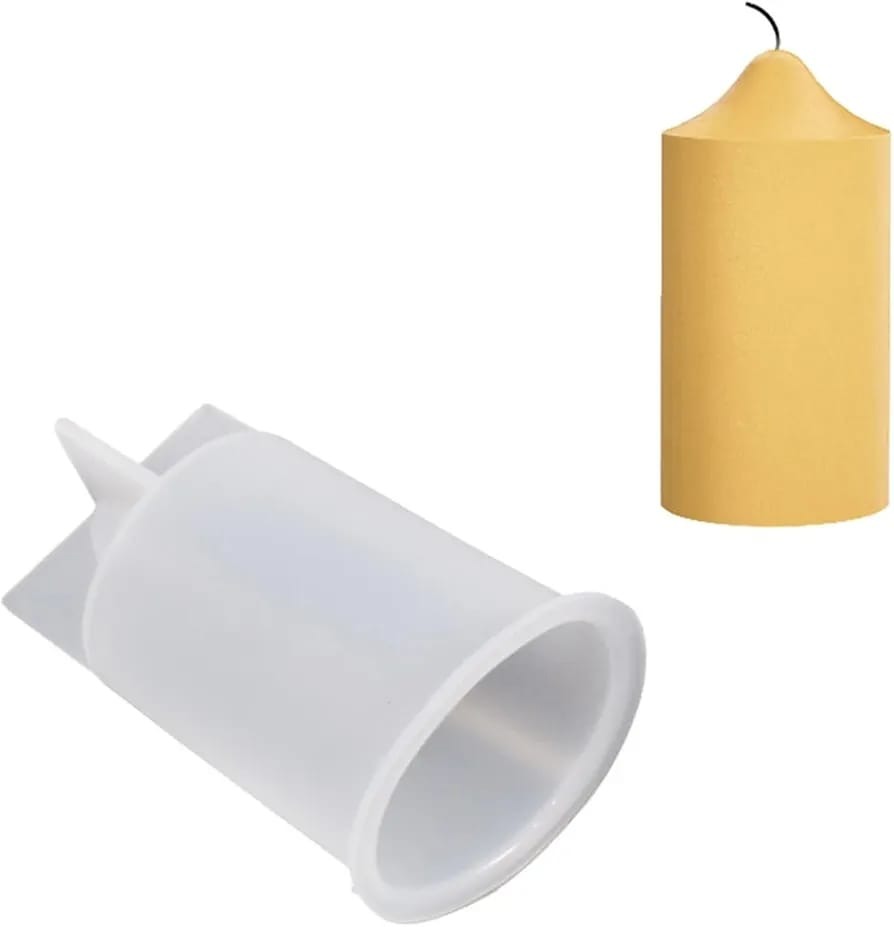 Pillar plain silicone candle mold — alternate angle view