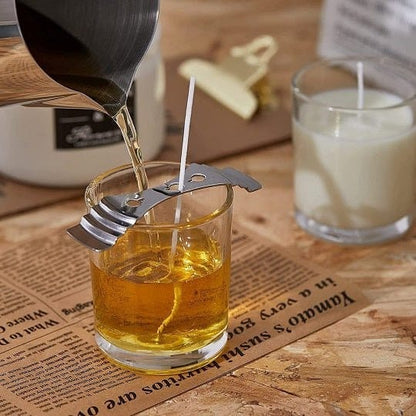 Metal candle wick holder