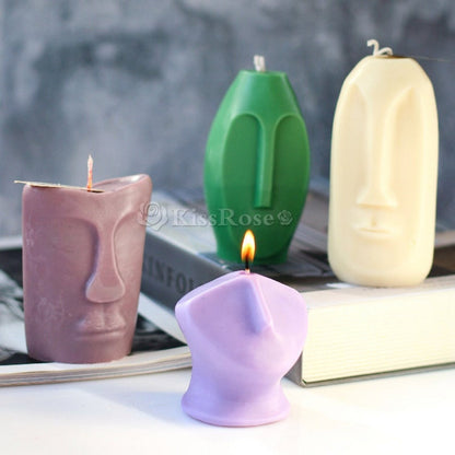 Abstract Human Face Silicone Candle Mould – Scented Candle & Home Decoration Mould