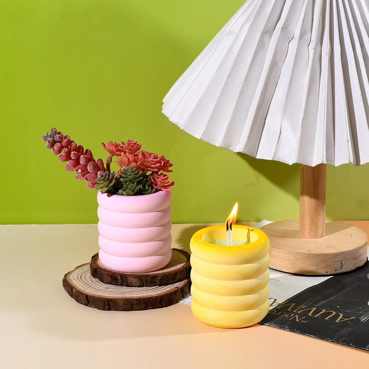Coiled Planter & Jar Silicone Mould – Resin Cement Concrete Pot Mould