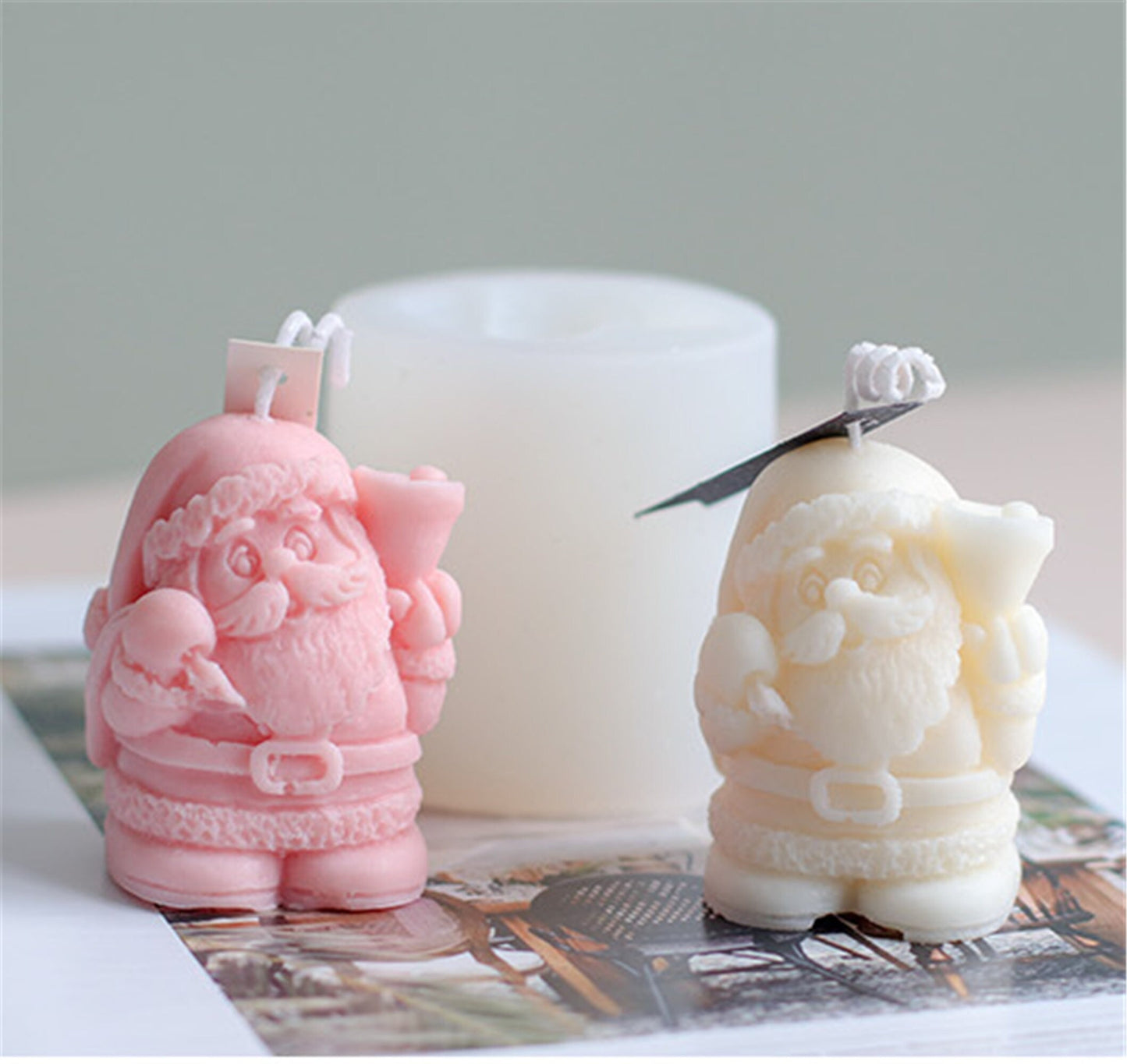 Santa Claus silicone mold for chocolate, candle, plaster, and Christmas decor