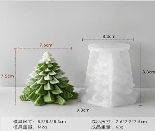 Christmas tree silicone candle mold 3045 — festive holiday handmade candles