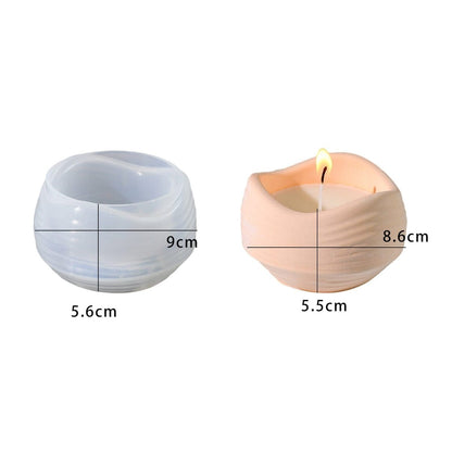 Wavy Round Silicone Mould – Concrete Candle Holder Jar & Jesmonite Succulent Planter (9 × 5.6 cm)
