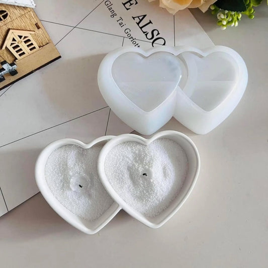 Double heart silicone candle mould for romantic Valentine and wedding candles