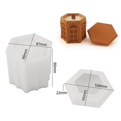 Roman column European silicone candle jar mould — demolding step