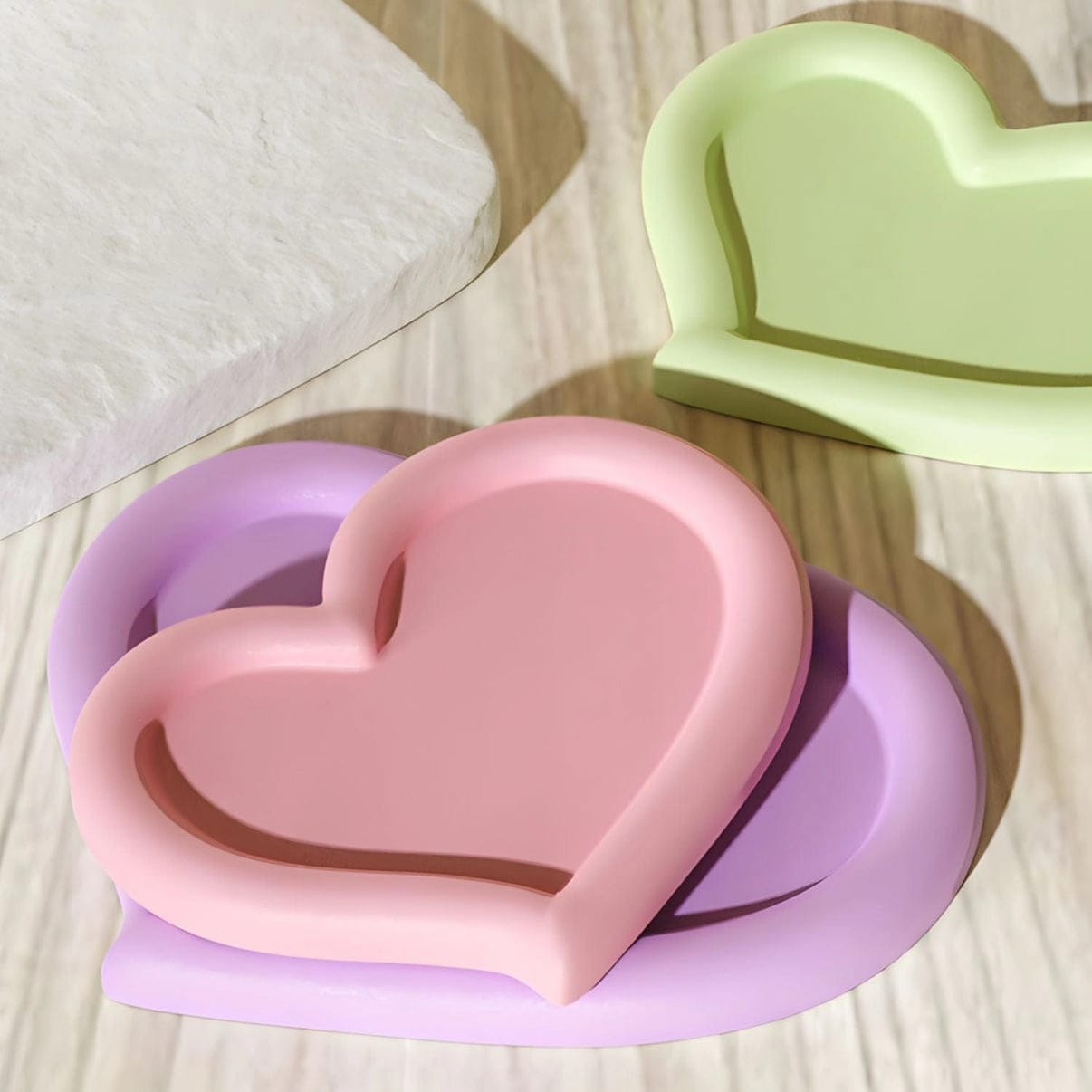 Heart tray silicone mold for romantic candle trays, coasters, and resin platters