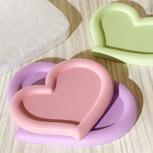 Heart tray silicone mold for romantic candle trays, coasters, and resin platters