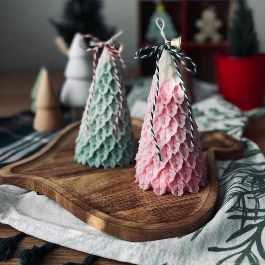 Christmas Sage Tree Silicone Candle Mould — Festive Scented Soy Aromatherapy Cast