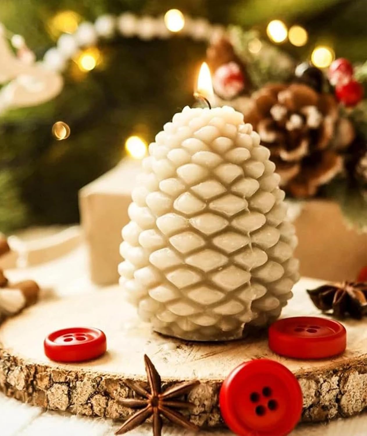 Pine Cone Silicone Candle Mould – 3D Christmas Pinecone Resin, Soap & Wax Mould