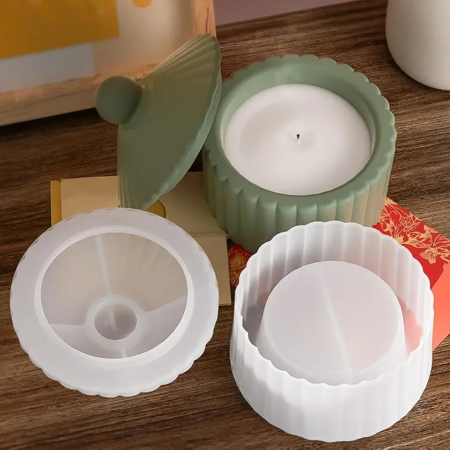 Trapezoid storage box silicone mold for candle vessels and resin storage