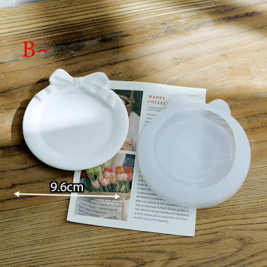 Geometric Tray Silicone Mold-Bow Trinket Dish Resin Mold-Bowknot Storage Tray Mold-Jewelry Display Tray Mold-Concrete Cement Tray Decor Mold