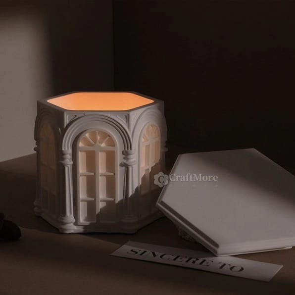 Roman column European silicone candle jar mould for classical pillar vessels