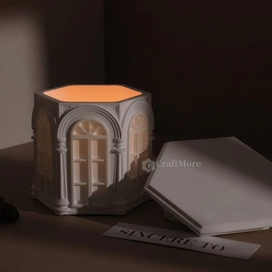 Roman column European silicone candle jar mould for classical pillar vessels
