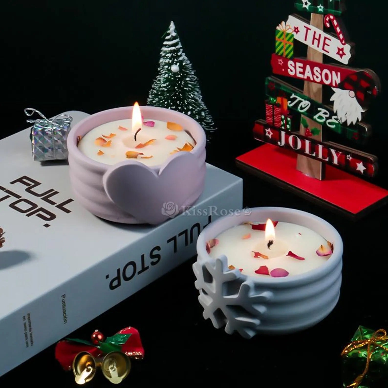 Christmas snowflake candle vessel silicone mold — demolding step
