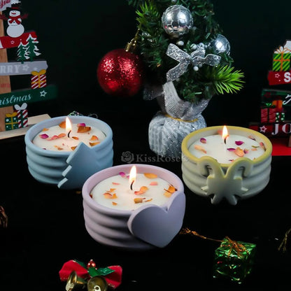 Christmas snowflake candle vessel silicone mold — in-use demonstration