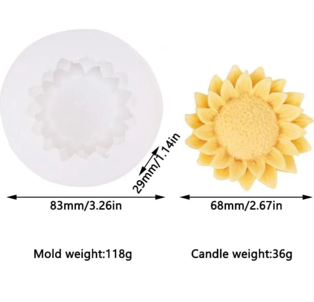 3D Sunflower Pillar Silicone Mould – Scented Candle & Aromatherapy Mould