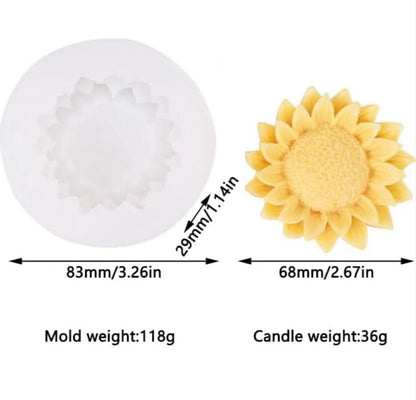 3D Sunflower Pillar Silicone Mould – Scented Candle & Aromatherapy Mould