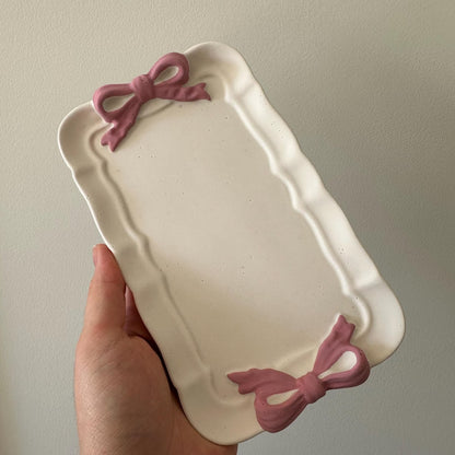 Geometric Tray Silicone Mold-Bow Trinket Dish Resin Mold-Bowknot Storage Tray Mold-Jewelry Display Tray Mold-Concrete Cement Tray Decor Mold