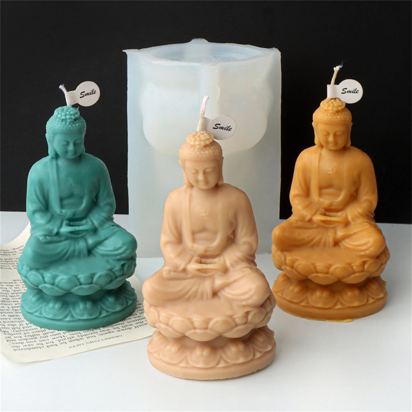 Buddha Silicone Candle Mould – Lotus Meditation Statue Aromatherapy & Plaster Mould (Style 2)